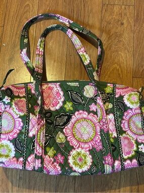 Vera Bradley small duffel bag- Green & Pink